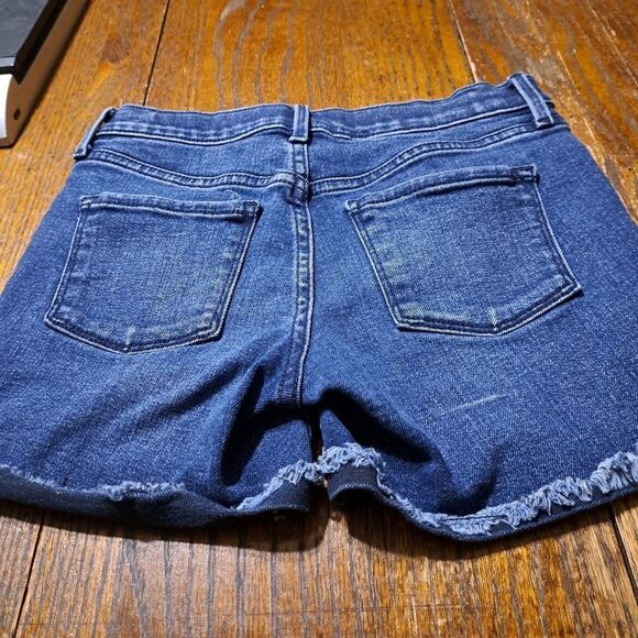Girls Size 10 Old Navy Denim Blue Jean Shorts with Raw Cuffed Hem - Picture 3 of 3